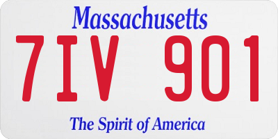 MA license plate 7IV901