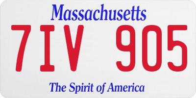 MA license plate 7IV905