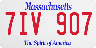 MA license plate 7IV907