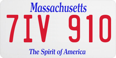 MA license plate 7IV910
