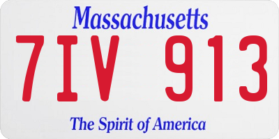MA license plate 7IV913