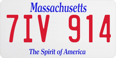 MA license plate 7IV914