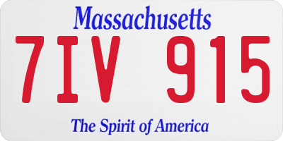 MA license plate 7IV915