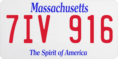 MA license plate 7IV916