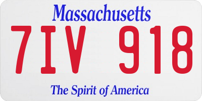 MA license plate 7IV918