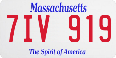 MA license plate 7IV919