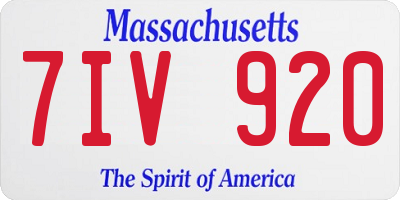 MA license plate 7IV920