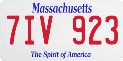 MA license plate 7IV923