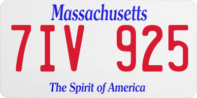 MA license plate 7IV925