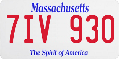 MA license plate 7IV930