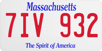 MA license plate 7IV932