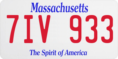 MA license plate 7IV933