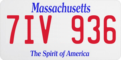MA license plate 7IV936