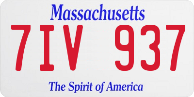 MA license plate 7IV937