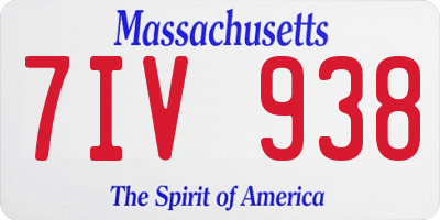 MA license plate 7IV938