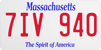 MA license plate 7IV940