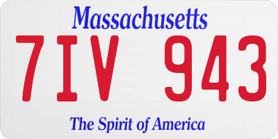 MA license plate 7IV943