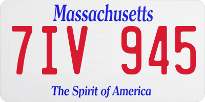 MA license plate 7IV945