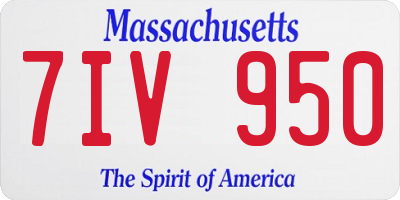 MA license plate 7IV950