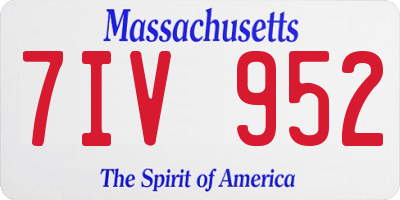 MA license plate 7IV952