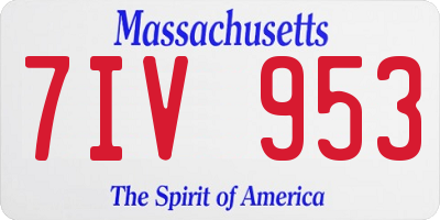 MA license plate 7IV953