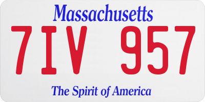 MA license plate 7IV957