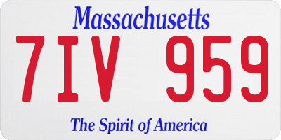 MA license plate 7IV959