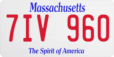 MA license plate 7IV960