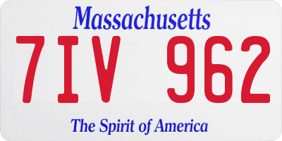 MA license plate 7IV962