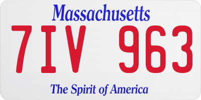 MA license plate 7IV963