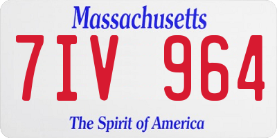 MA license plate 7IV964
