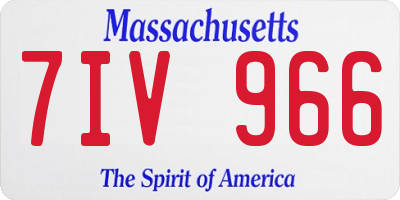 MA license plate 7IV966
