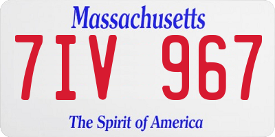 MA license plate 7IV967