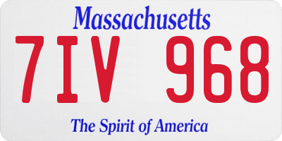 MA license plate 7IV968