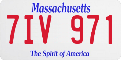 MA license plate 7IV971
