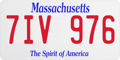 MA license plate 7IV976