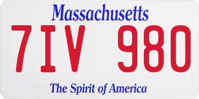 MA license plate 7IV980