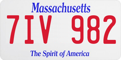 MA license plate 7IV982