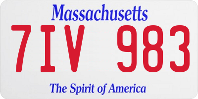 MA license plate 7IV983