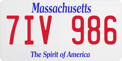 MA license plate 7IV986