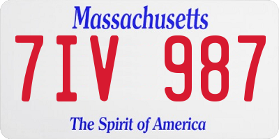 MA license plate 7IV987