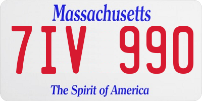 MA license plate 7IV990