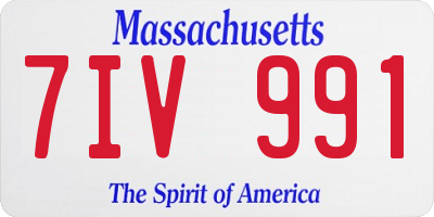 MA license plate 7IV991