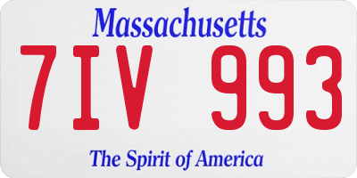 MA license plate 7IV993