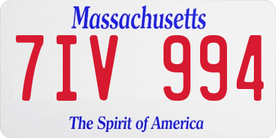 MA license plate 7IV994