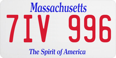MA license plate 7IV996