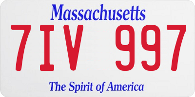MA license plate 7IV997