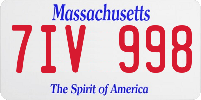 MA license plate 7IV998