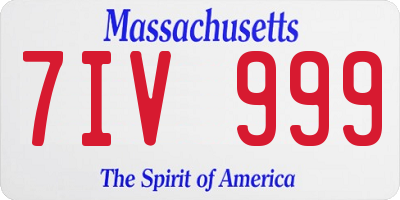 MA license plate 7IV999