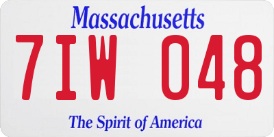 MA license plate 7IW048